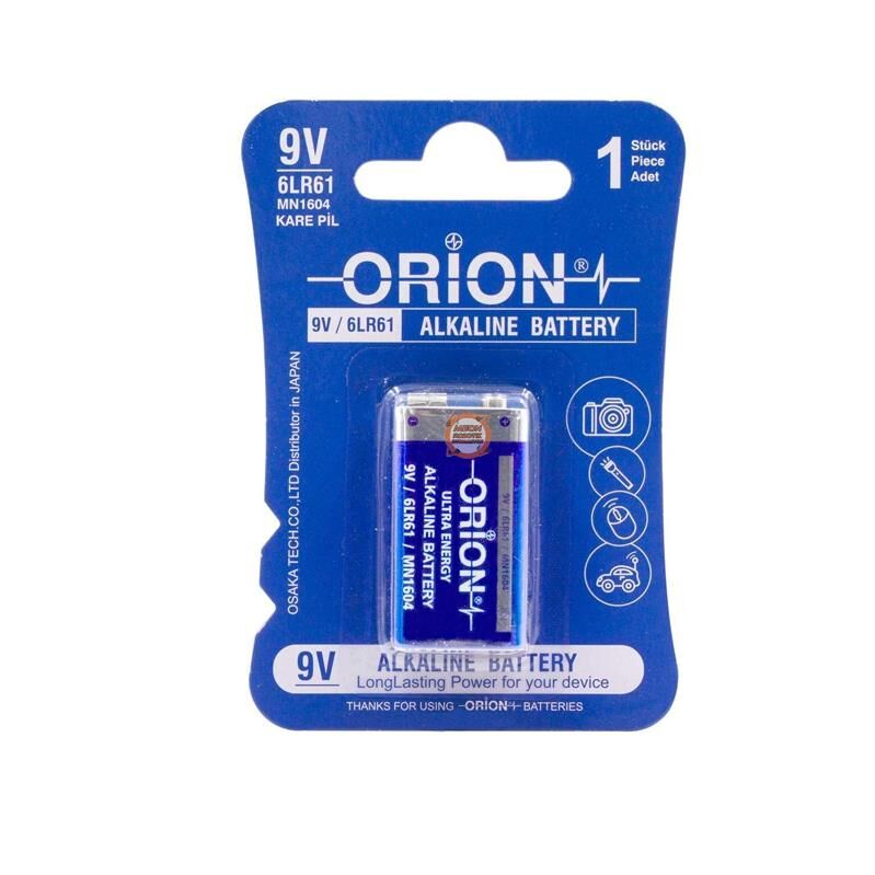 Orion 9V Alkalin Kare Pil 6LR61
