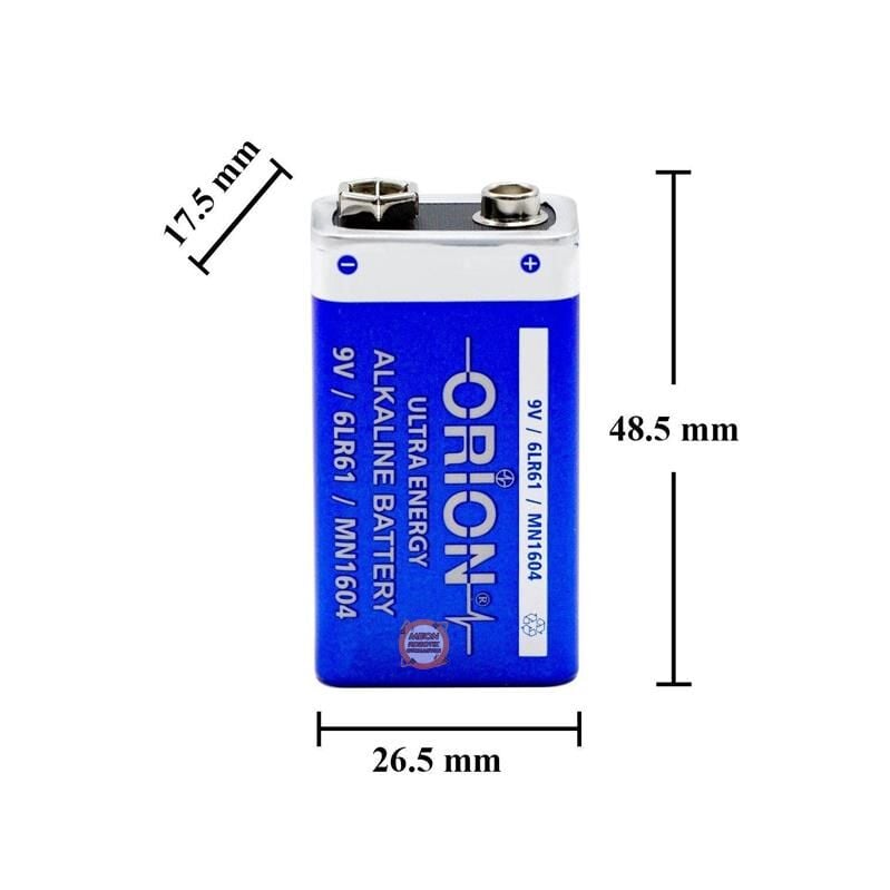 Orion 9V Alkalin Kare Pil 6LR61
