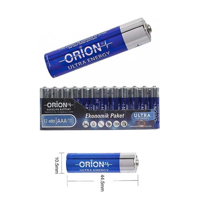 Orion LR03 AAA Alkalin İnce Kalem Pil 12'li Paket