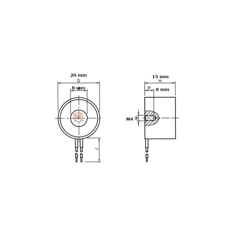 P20-15 Mıknatıslı Tutucu 2.5kg Kaldırma 12v Dc- Elektromıknatıs Solenoid
