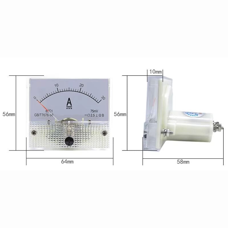 Dc 30A Analog Ampermetre Paneli 0-30A Akım Ölçer 85C1