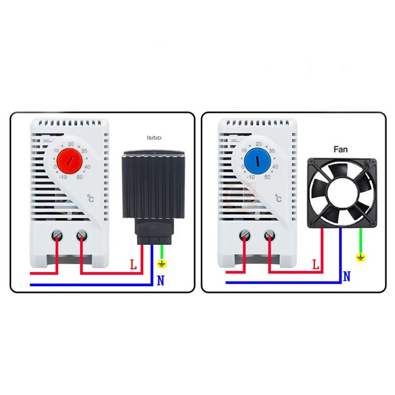 KTO-011 Pano İçi Isıtma Kontrolü Termostatı (0 - 60°C) NC