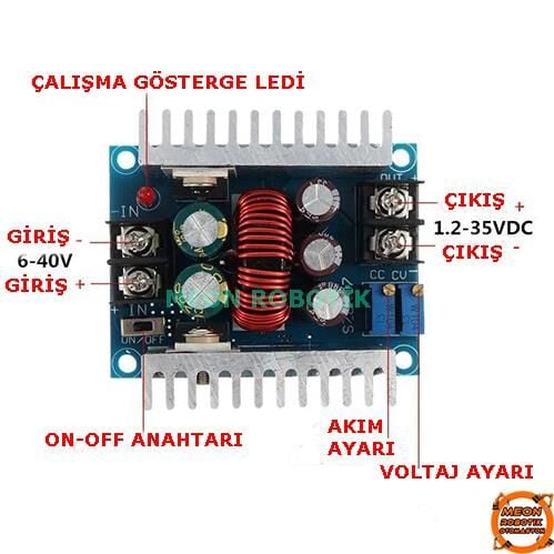 300W 20A Dc-Dc Gerilim Voltaj Düşürücü Modül