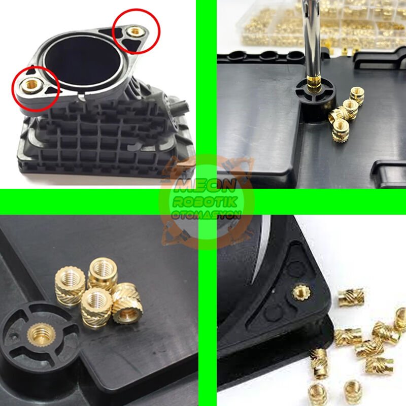 M3 4X5 (OD:5 mm L:4 mm) İnsert Çakma Somun - 3D Baskı Pirinç Somun 50 Adet