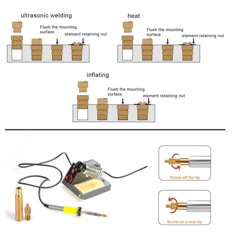 M3X4X5 İnsert Çakma Somun - 3D Baskı Pirinç Somun 50 Adet