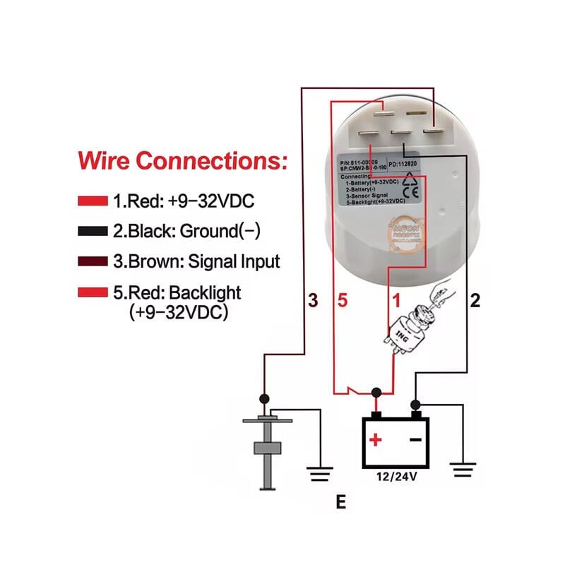 250mm Bs Su Seviye Ölçer Sensörü ve Göstergesi 0-190 Ohm