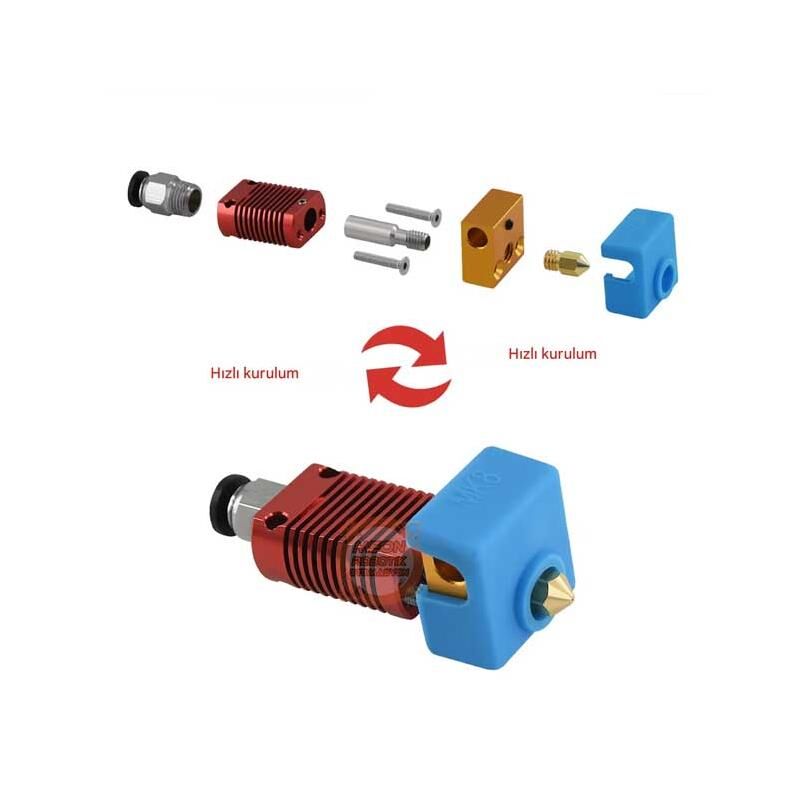 3D Yazıcı CR10/MK8 Hotend Extruder Seti - Ender 3/Pro/V2