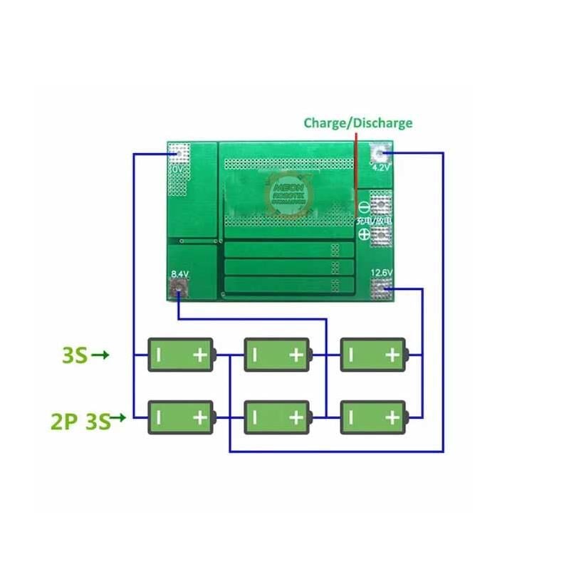 3S 40A Bms 12.6V 18650 Lityum Pil Şarj Balanslı Koruma Devresi