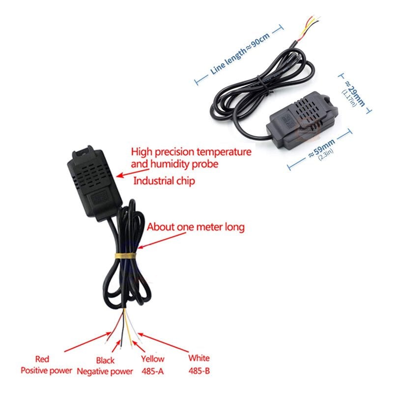 SHT20 RS485 Yüksek Hassasiyetli Sıcaklık Nem Sensörü Modbus ile Uyumlu