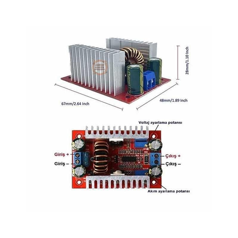 400W 10-60V 15A DC-DC Voltaj Yükseltici-Step-Up Boost Modülü