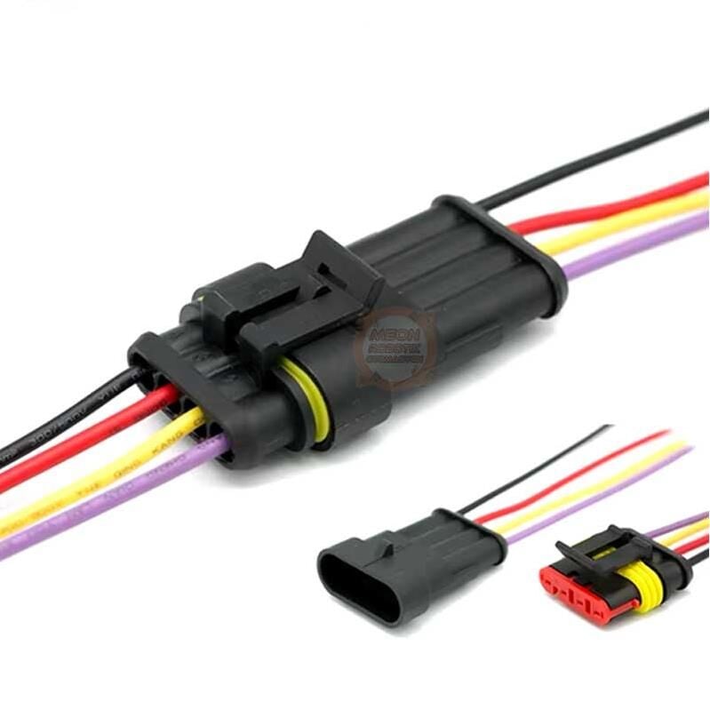 4-Pin Su Geçirmez Kablolu Konnektör Soket Takımı-Araba Oto Marin Elektrik Soket Kiti