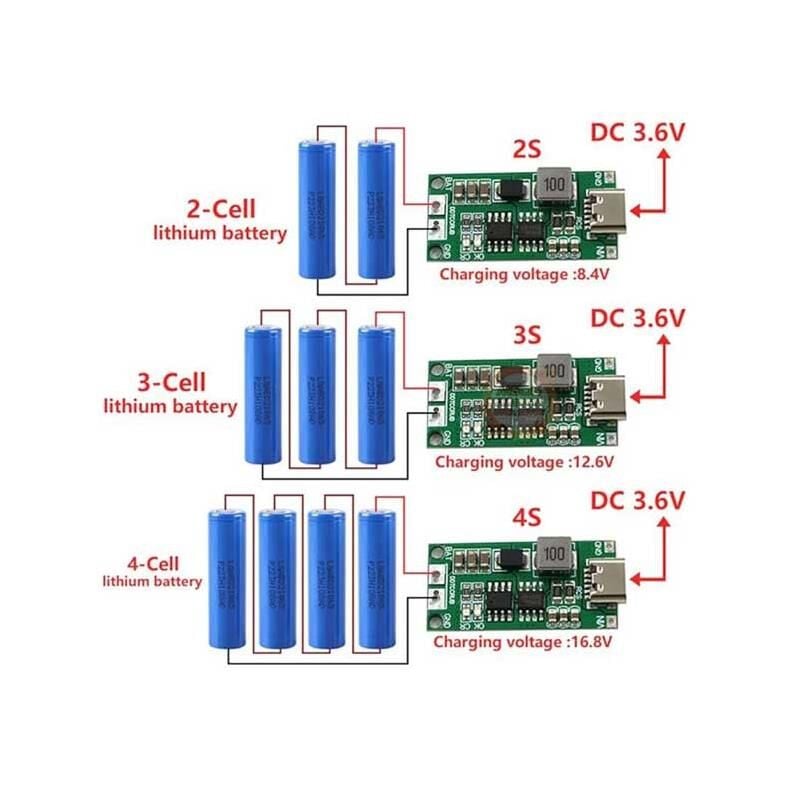 4S 2A 16.8V Li-on Lipo Pil Batarya Şarj Modülü-18650 Step Up Boost LiPo Polimer Li-Ion Şarj Cihazı