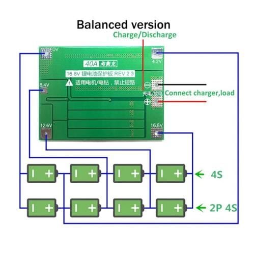 4S 40A BMS 18650 16.8V Lityum Pil Şarj Modülü Balans Versiyon