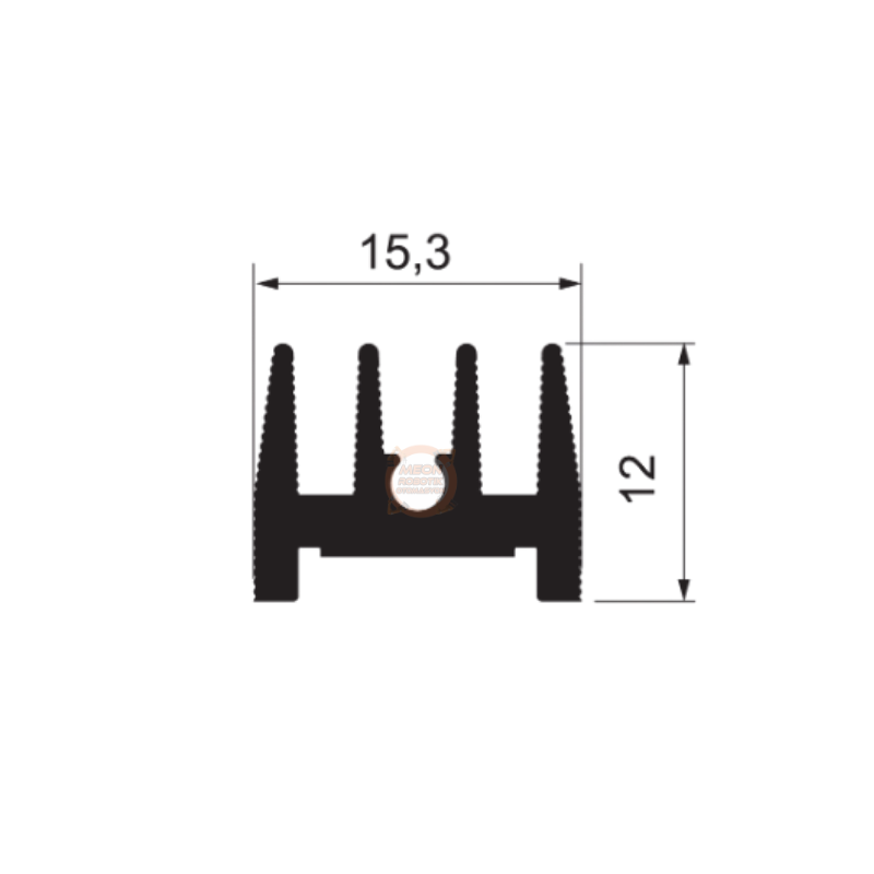 57 AS-30mm Siyah Eloksallı Alüminyum Soğutucu