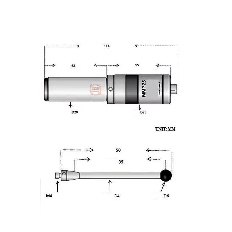 MMP25 Cnc 3D Kenar Bulucu XYZ Eksen Sesli Işıklı Hassas 0,001 mm Algılama Sensörü