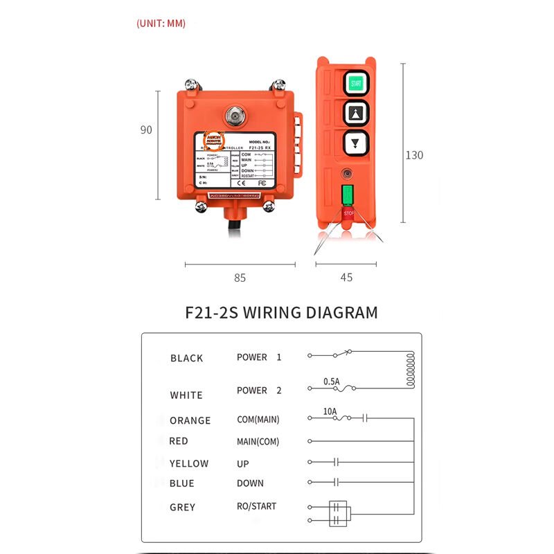 F21-2S AC/DC 12V-220V Endüstriyel Vinç Kablosuz Radyo Uzaktan Kumanda Seti