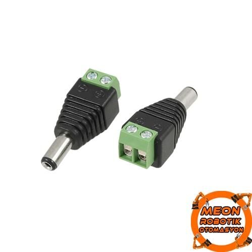 5.5 x 2.1mm Klemensli Jak Erkek Güç Konektörü-Power Erkek Klemens Barrel Plug Jack