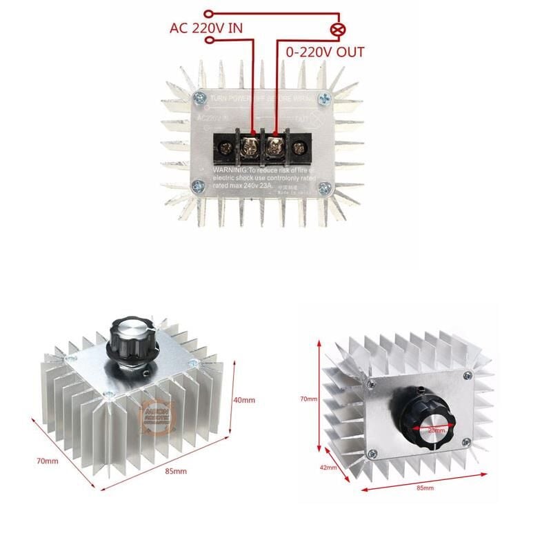 5000W 220V AC Motor Dimmer Hız Kontrol Kartı-Soğutuculu Scr Voltaj Regülatörü