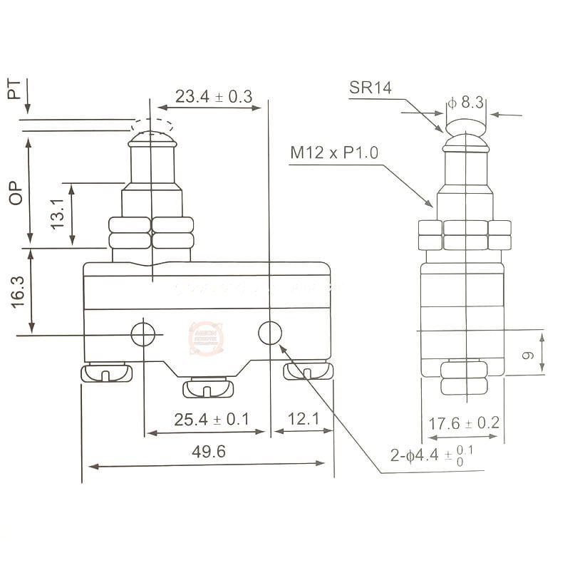 LMZ15-GQ-B Kalın Uzun Pimli Limit Switch