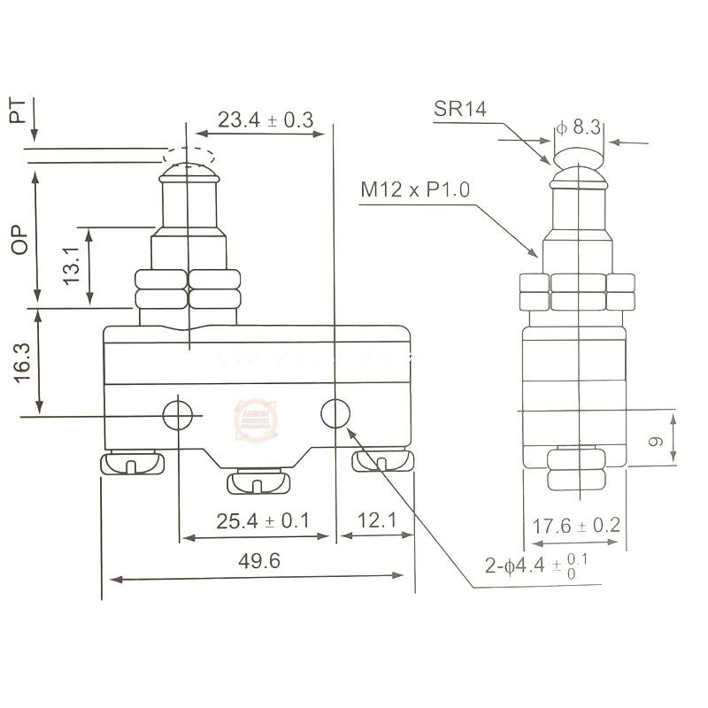 LMZ15-GQ-B Kalın Uzun Pimli Limit Switch