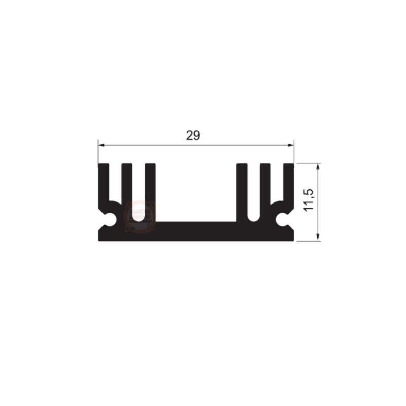 45 AS-25mm Siyah Eloksallı Alüminyum Soğutucu