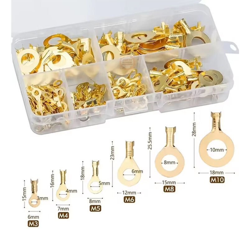 Halka Tip Kablo Papuç Terminali Seti Kutulu 150 Parça M3/M4/M5/M6/M8/M10