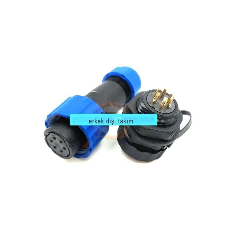 SD16 6 Pin 16mm Su Geçirmez Konnektör Takımı- IP68 Su Geçirmez Konnektör