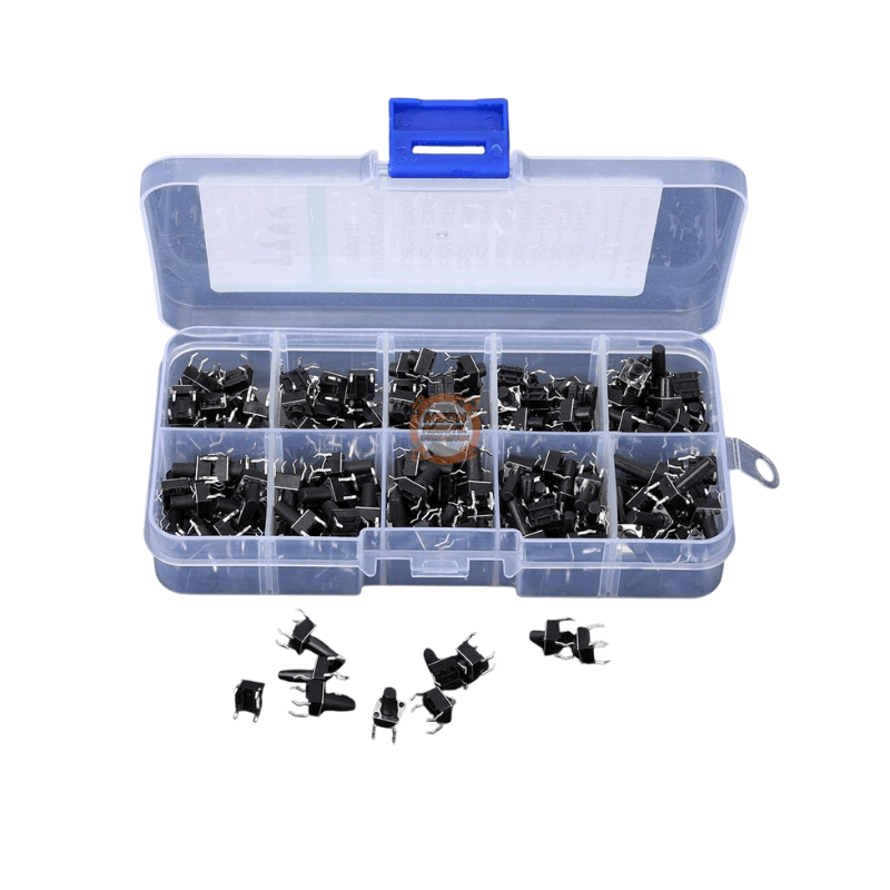 200 Adet Tact Switch Seti 6x6 10 Çeşit Endüstriyel Kullanım Tact Switch