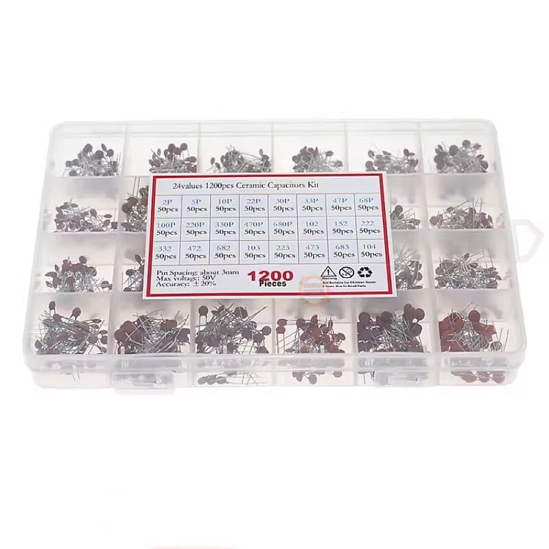 1200 Parça 24 Tip Seramik Kondansatör Seti-Mercimek Kapasitör