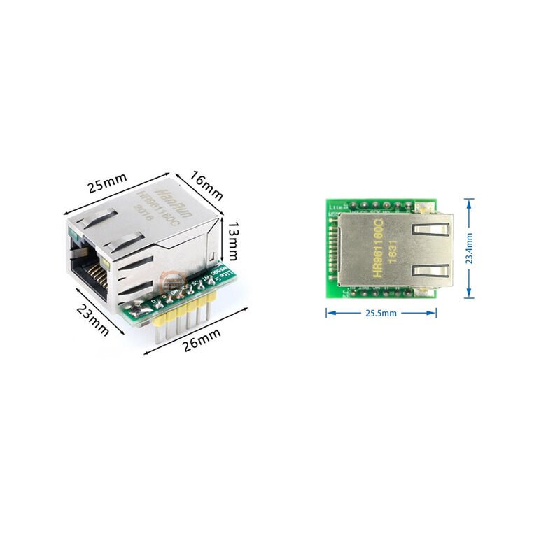 SPI'dan Ethernet/TCP/IP Dönüştürücü - W5500, USR-ES1-W5500 Mini Ethernet Modülü
