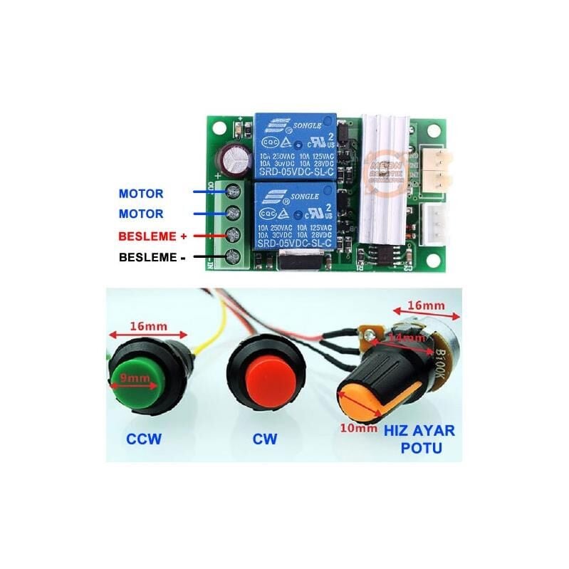 6-24V Dc Motor Hız-Yön Kontrol Devresi-Lineer Motor Kontrol Kartı