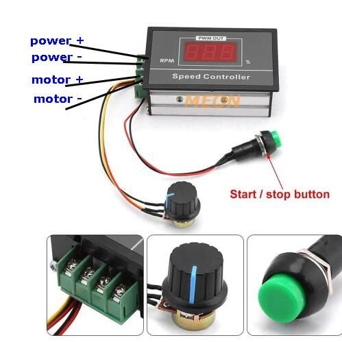 6-60V 30A Dc  Pwm Motor Hız Kontrol Devresi