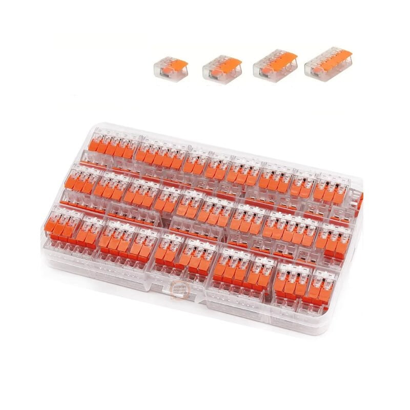 80 Parça 4 Çeşit Tırnaklı Klemens Hızlı Bağlantı Terminali Buat Seti-WAGO Tipi | 80 Adet Profesyonel Usta Seti | 32A – 450V
