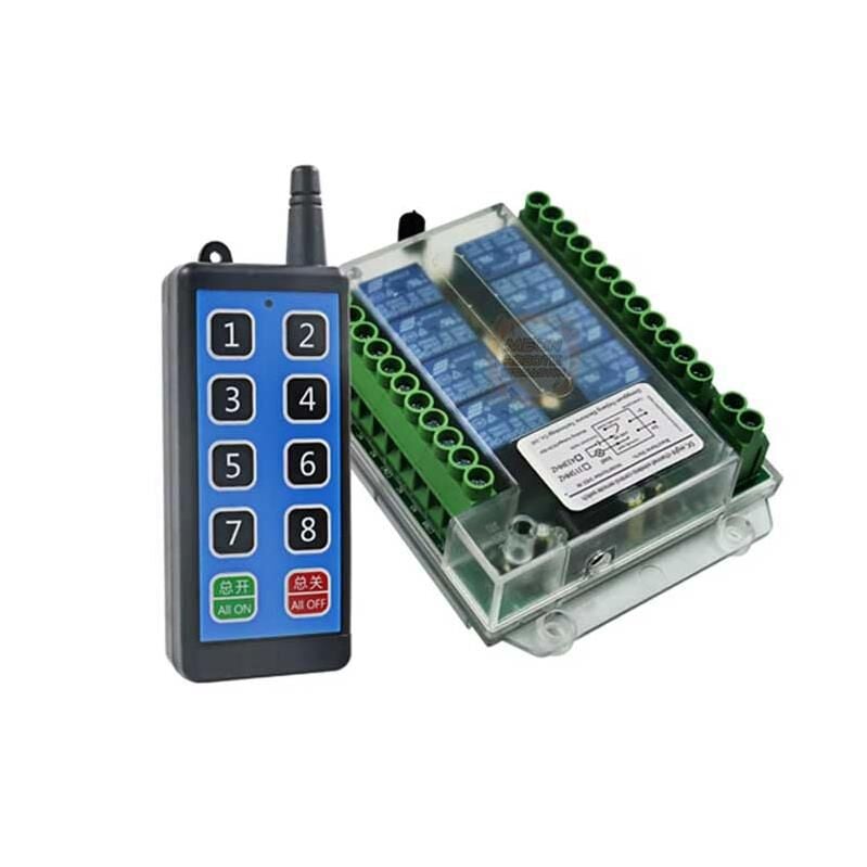 8 Kanal RF Kablosuz Uzaktan Kumanda Dc 9-72V Alıcı Verici Seti