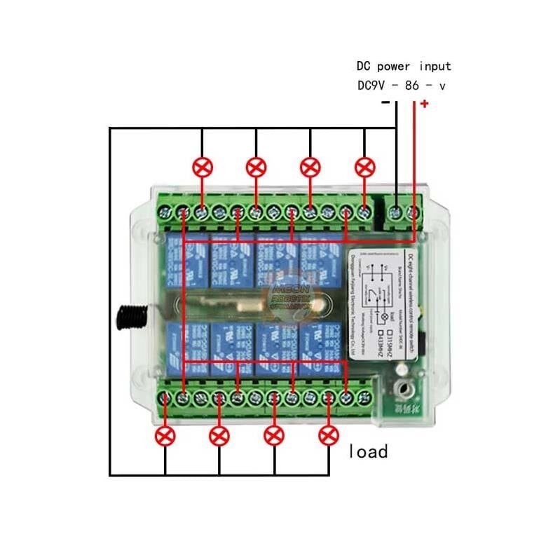 8 Kanal RF Kablosuz Uzaktan Kumanda Dc 9-72V Alıcı Verici Seti