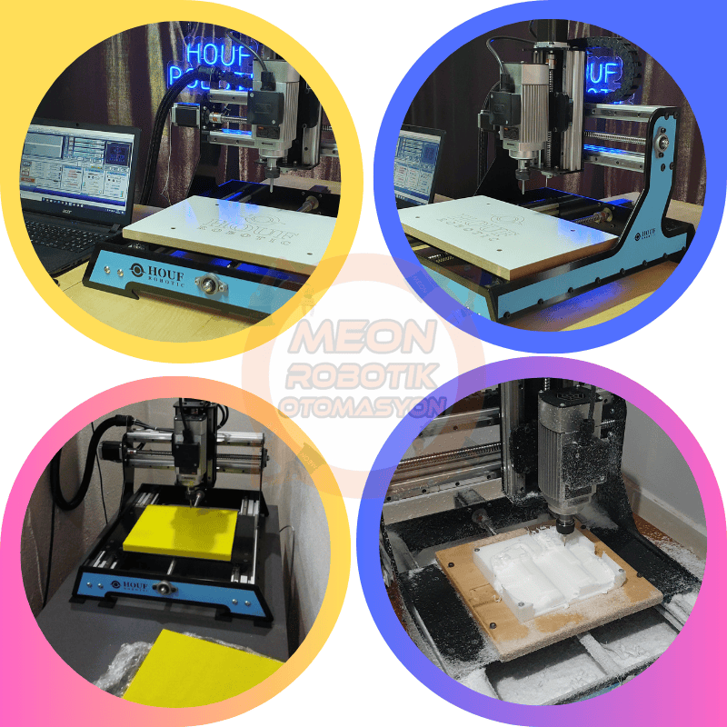 Mini Masaüstü CNC Router – 250×300 mm | 0.75 kW ER20 | Mach3 Uyumlu |  H-2530 Seri
