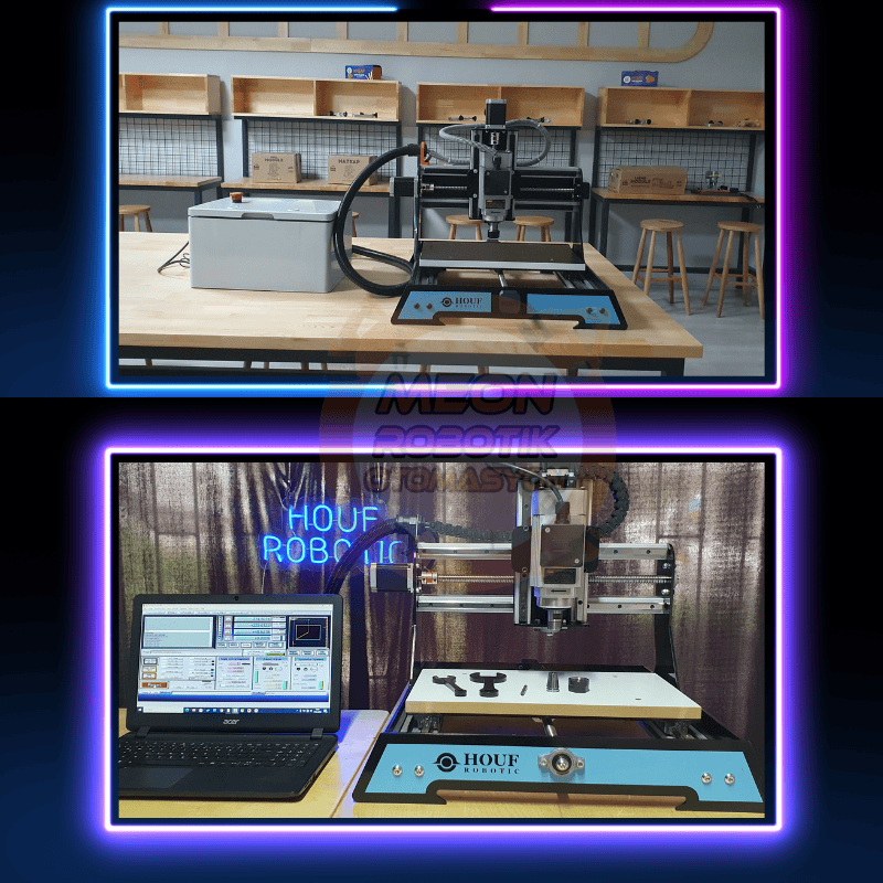 Mini Masaüstü CNC Router – 250×300 mm | 0.75 kW ER20 | Mach3 Uyumlu |  H-2530 Seri