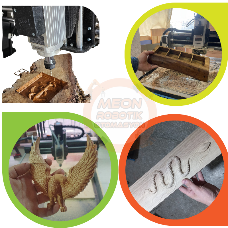 U-555 Masaüstü CNC Router – 55×55 cm | 1.5 kW Spindle | Çift Motor Y Ekseni | Alüminyum Tabla