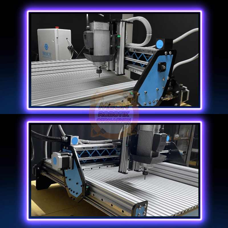 U-555 Masaüstü CNC Router – 55×55 cm | 1.5 kW Spindle | Çift Motor Y Ekseni | Alüminyum Tabla