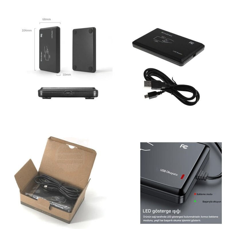 13.56Mhz Usb Rfid IC Kart ve Etiket Okuyucu Modülü