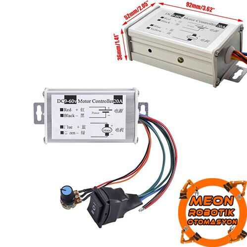 9V – 60V 20A Dc Motor İleri Geri Yön Kontrol Anahtarlı