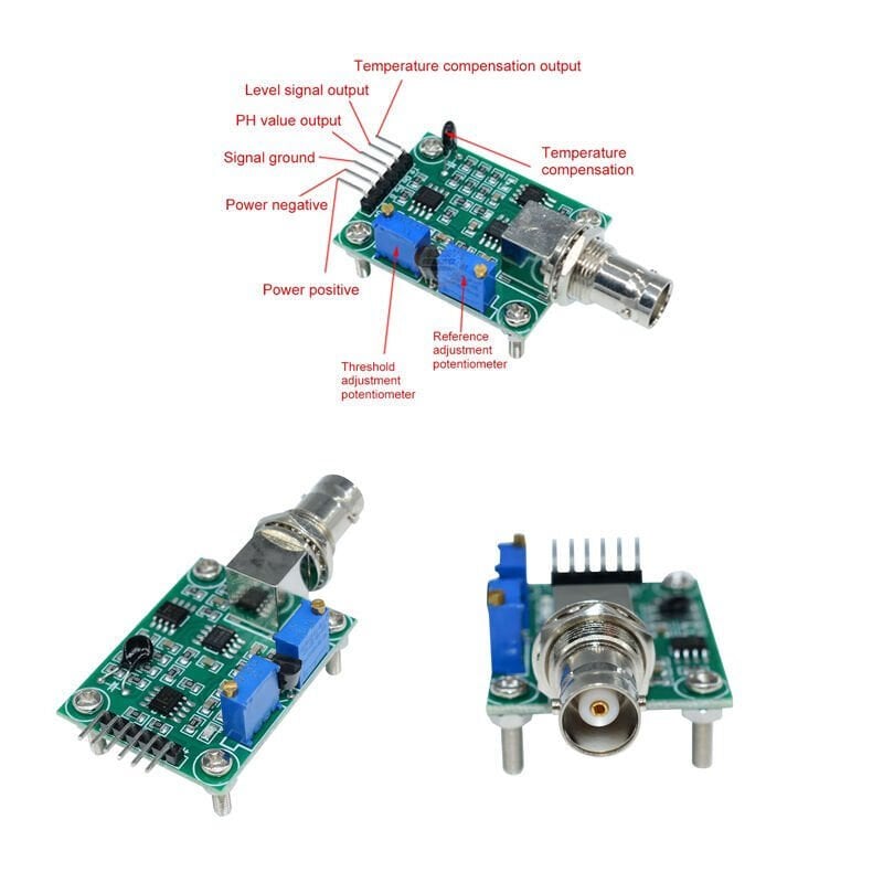 Bnc Ph Elektrot Sensör Probu E201-C Sıvı Su 0-14PH Algılayıcı Arduino pH Sensör Modülü