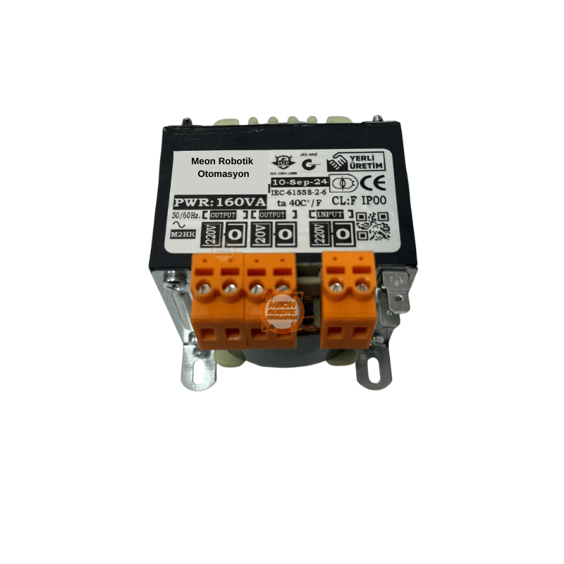 160VA  220V / 20V AC Asansör Kumanda Trafosu – İzoleli Tip Pano Trafosu