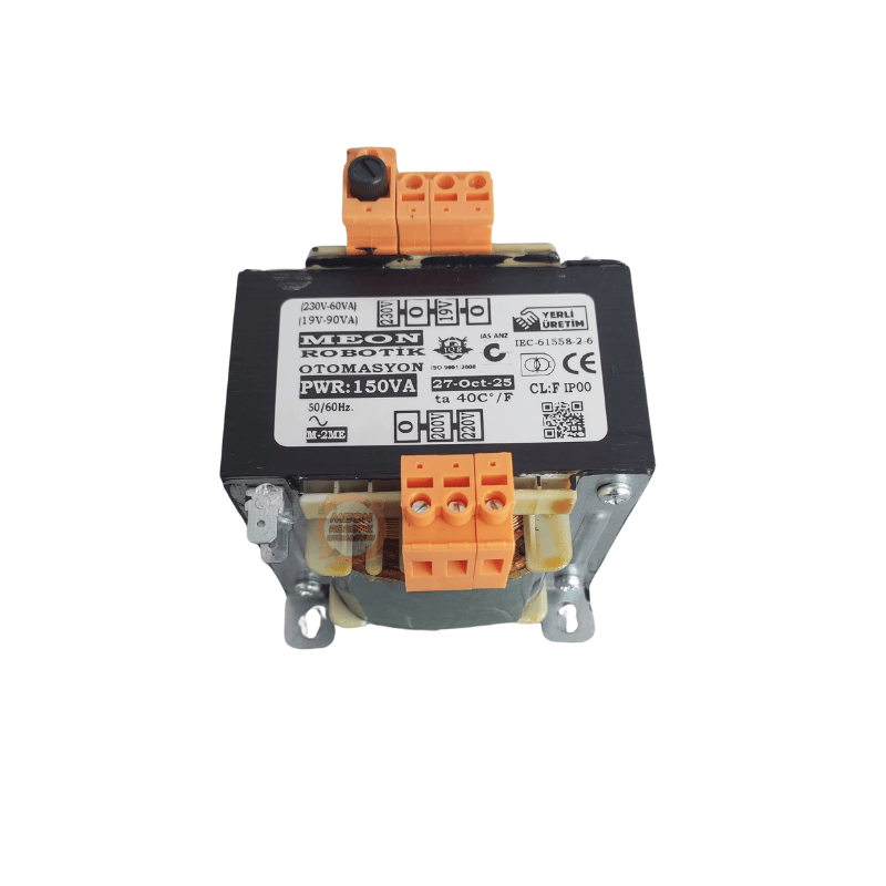 150VA  230V / 19V AC Asansör Kumanda Trafosu – İzoleli Tip Pano Trafosu