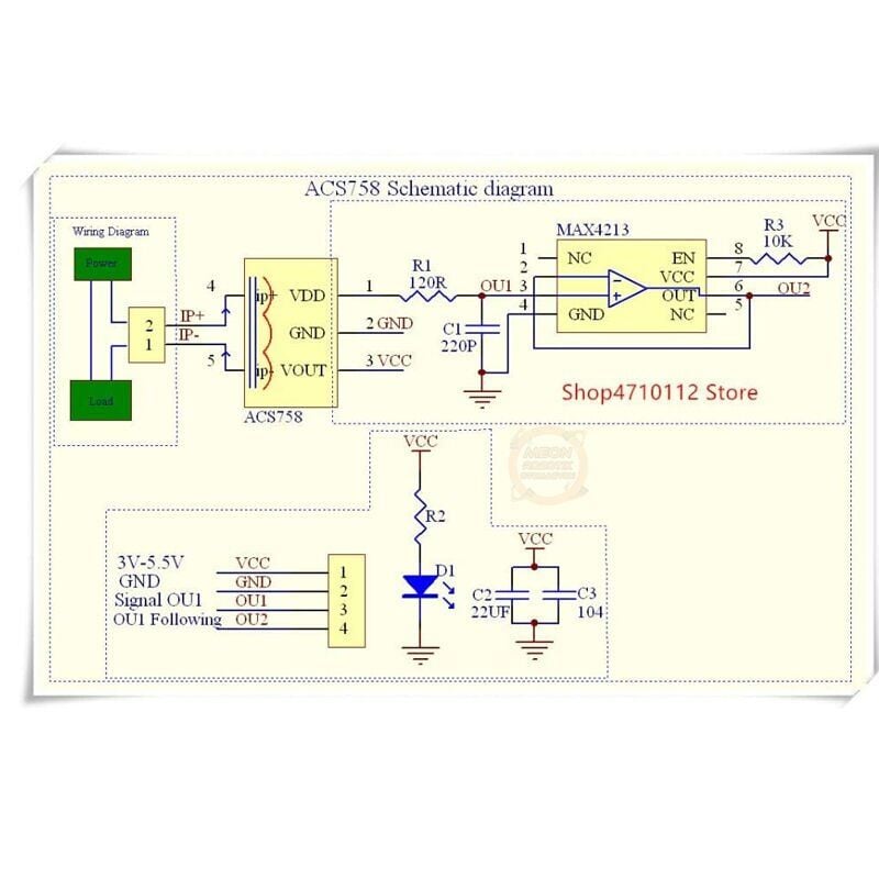 ACS758LCB 100A Lineer Hall Akım Sensörü Modülü
