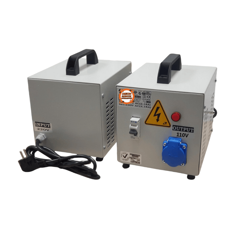 1kW 220V – 110V Çevirici Trafo | Kutulu Monofaze Gerilim Dönüştürücü (1000VA)