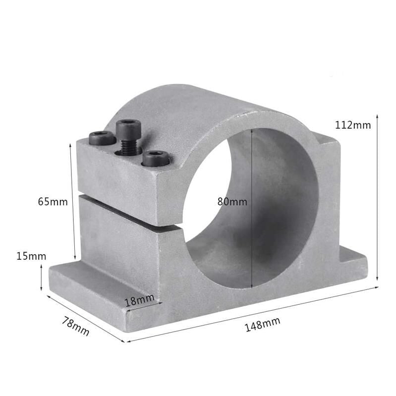 Spindle Motor Holder, 80 mm Çap Alüminyum CNC Spindle Motor Montaj Braketi