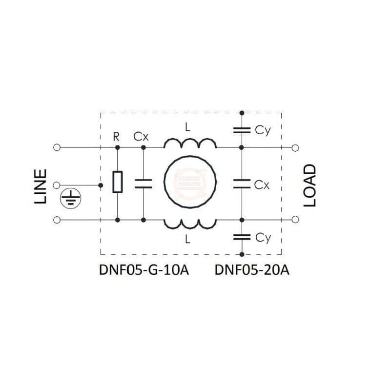 Aerodev DNF05-G-20 Amper Monofaze Şebeke EMI Filtre 250v AC