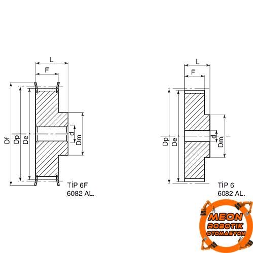 T5-16mm Triger Zamanlamalı Dişli Kasnak 16 Diş T16-T5-16F AL kasnak