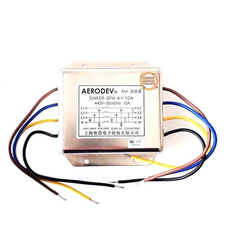 Aerodev DNF09-3PH 440V 10A Trifaze Şebeke Emi Filtresi Kablolu